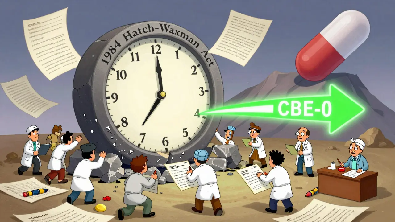 Crumbing FDA tablet with outdated labels being fixed by people using crayons and glue.